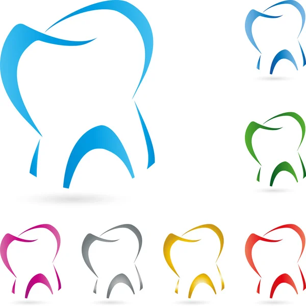 Zahn, fogak, logó, embléma Arzt — Stock Vector