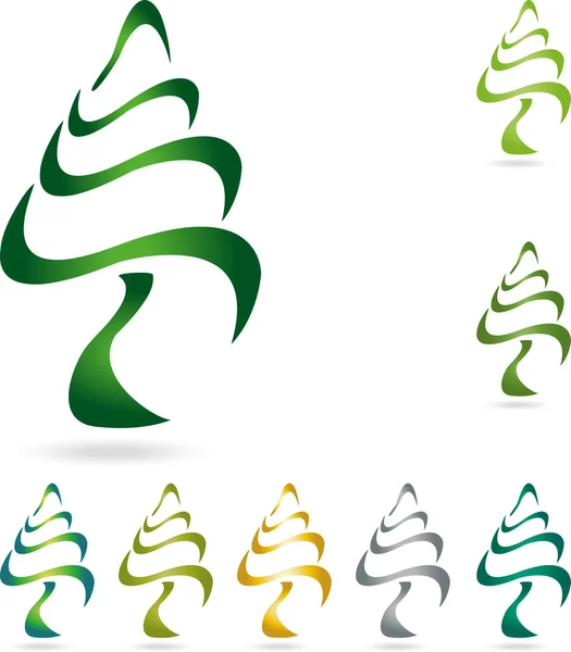 Logo, Baum, Tannen, arbre — Image vectorielle