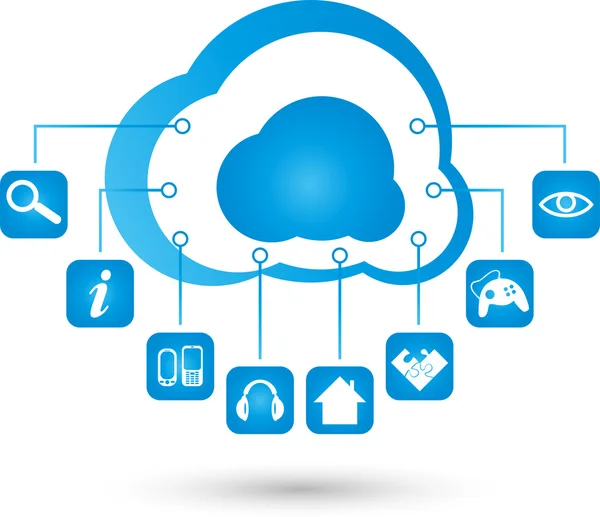 Logo, Cloud, Informatique, Wolke, Internet — Image vectorielle