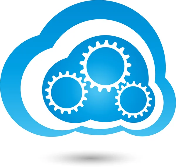 Logo, cloud computingu, Wolke, Internet — Stockový vektor