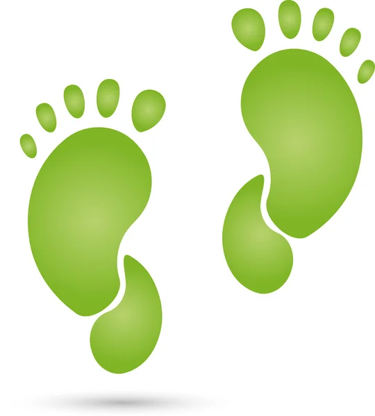 Logo, pés, Fisioterapia, Ergoterapia — Vetor de Stock