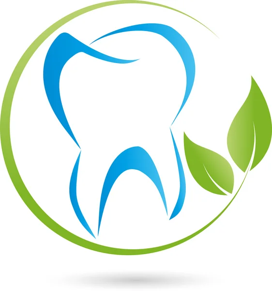 Logo, Zahn, Blatt, diente, Zahnarzt, Logo — Archivo Imágenes Vectoriales