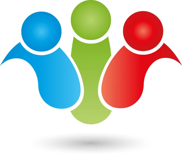Logo, Menschen, Drei Personen, Partnerschaft — Vector de stock