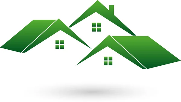 Logo, Imobilien, Haus, Dach — Vetor de Stock