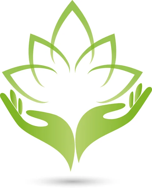 Logo, Tangan, Blatt, Heilpraktiker Stok Ilustrasi Bebas Royalti