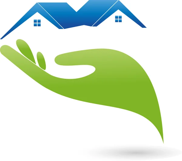 Logo, Immobilien, Haus, Mano — Vector de stock