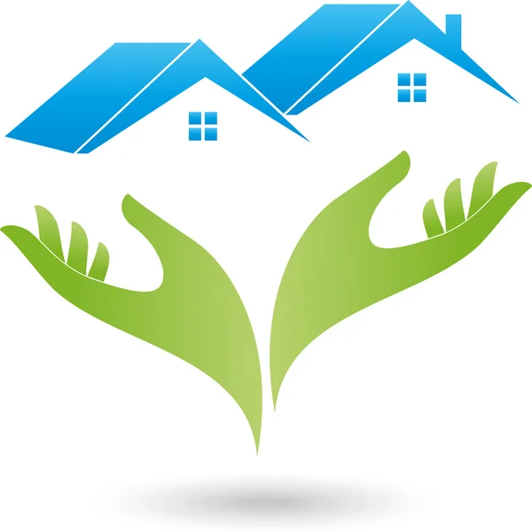 Logo, Immobilien, Haus, Dach — Stockvector