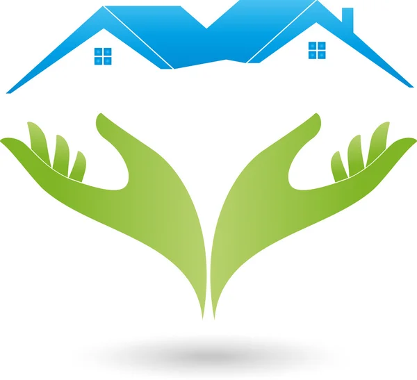 Logo, Immobilien, Haus, Dach — Stockvector