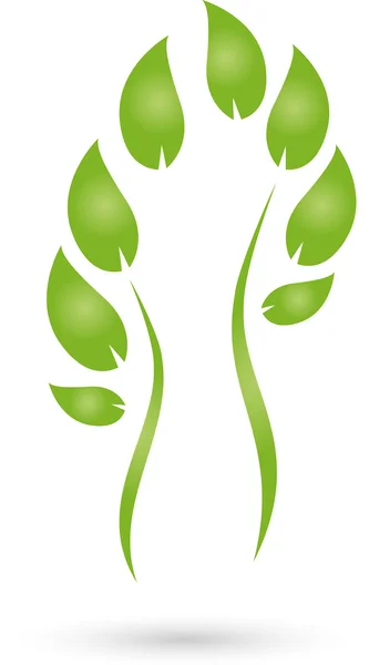 Logo, Pflanze, Blatt, Mensch, Heilpraktiker - Stok Vektor