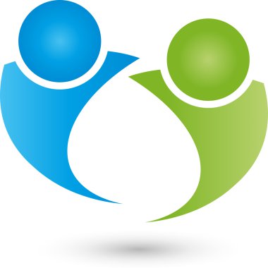 Zwei Personen, Logo, Menschen, Paar