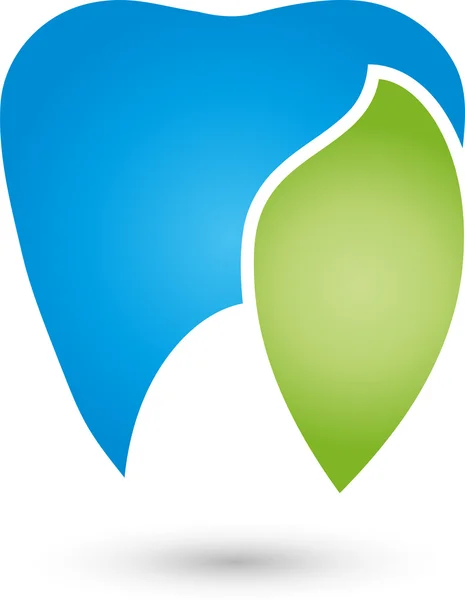 Zahn, Blatt, Logo, Zahnarzt - Stok Vektor