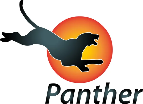 Panther, Logo, Sonne, Tier - Stok Vektor