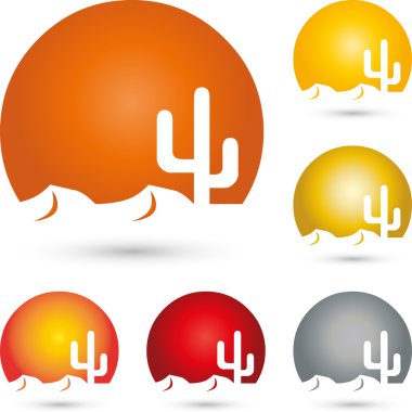 Sonne, Kaktus, Logo, çöl
