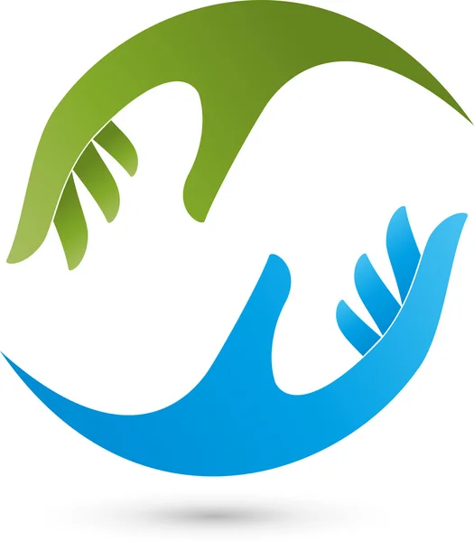 Dwie ręce, Logo, odnowy biologicznej, masaż — Wektor stockowy