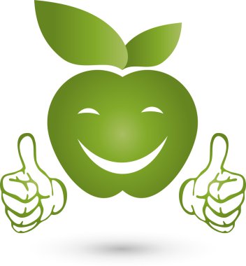 Apfel, el, Logo, Gesicht, Lachen