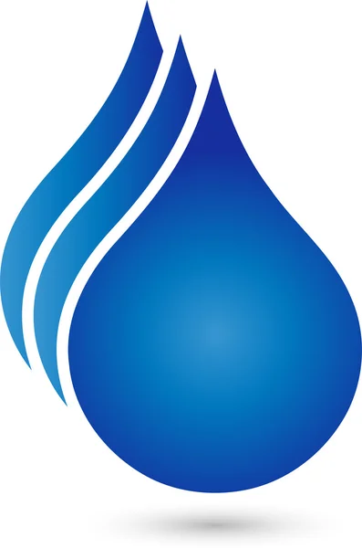 Drei Tropfen Logo, Wasser, Wellness, Natur — Stockvector