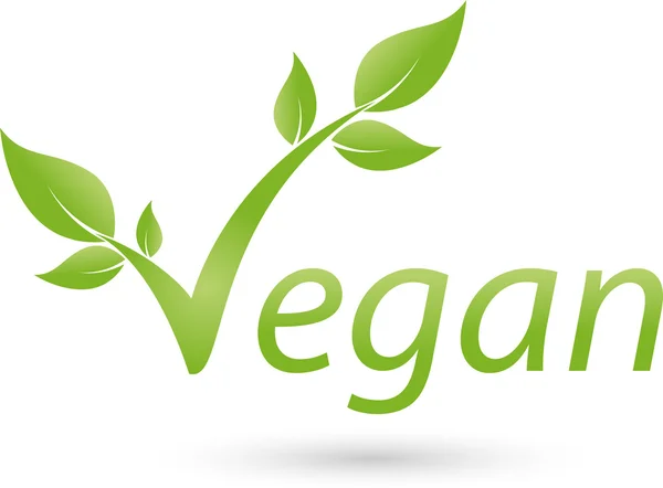 Vegetarische Simbol, Blatt, Vegan, Logo - Stok Vektor