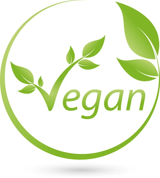 Vegetarisches Simbol, Blatt, Vegan, Logo - Stok Vektor