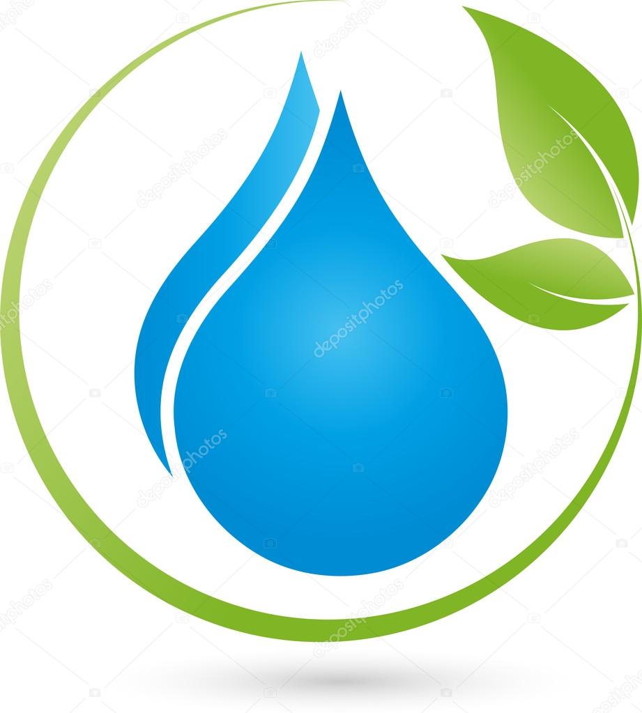 Zwei Tropfen, Blatt, Logo, Kosmetik, Wellness