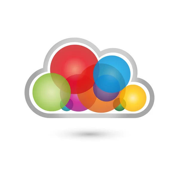 Wolke, farbig, Logo, Cloud Computing — Vector de stock