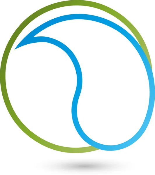 Tropfen, Kreis, Logo, Wasser — Vettoriale Stock