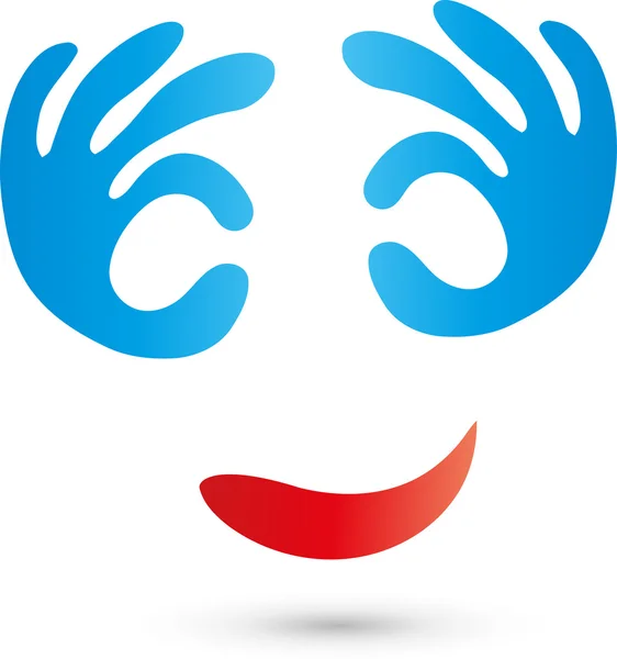 Gesichty, Maske, Logo, ruce — Stockový vektor