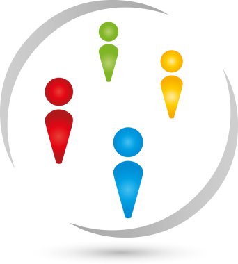 Vier Personen, Logo, Tur, Partnerschaft