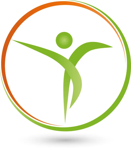 Mensch, Fitness, Sportmedizin, Heilpraktiker, Logo — Vettoriale Stock