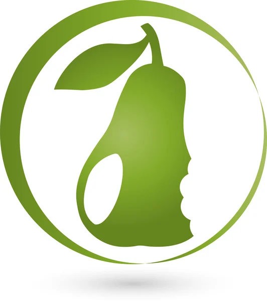 Birne, Logo, Frucht, Zahnarzt — Vettoriale Stock