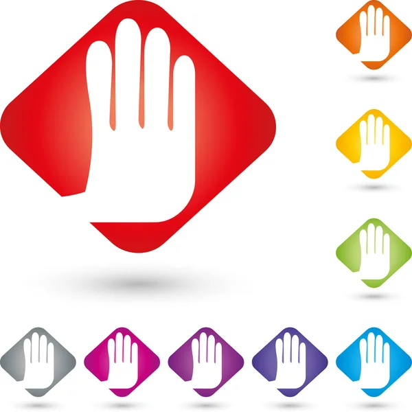 Hand, Logo, Stop, Zeichen — Stockvektor