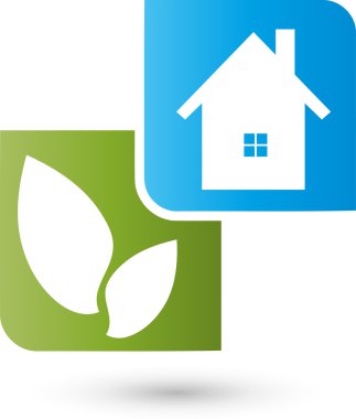 Haus, Blatt, Logo, Dienstleistungen