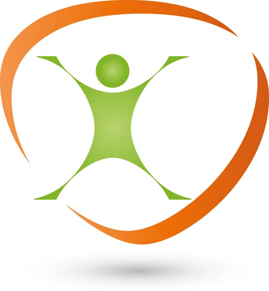 Seseorang di Bewegung, Logo, Fitness, Sport - Stok Vektor