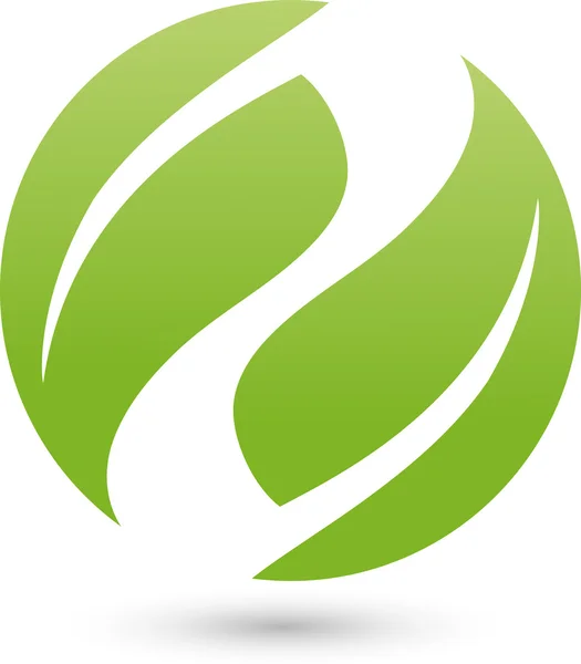 Două frunze, Bio, Logo, Heilpraktiker — Vector de stoc