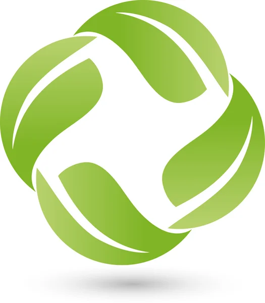 Czterech liści, Bio, Logo, Heilpraktiker — Wektor stockowy