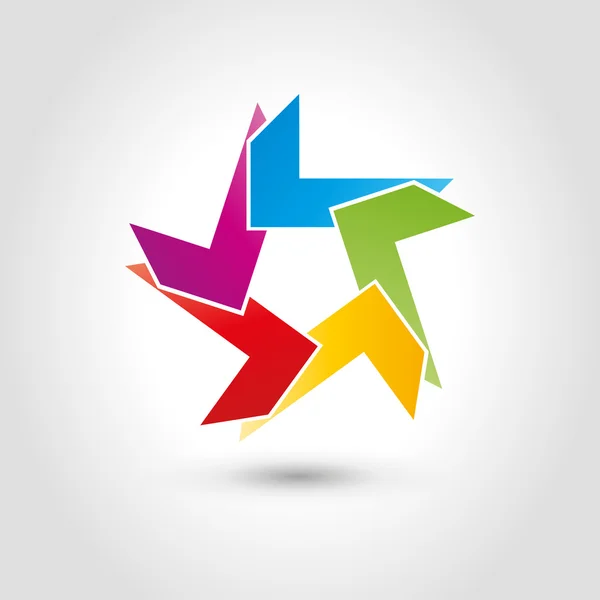Stern, farbig, Logo, Dienstleistungen — Stock Vector