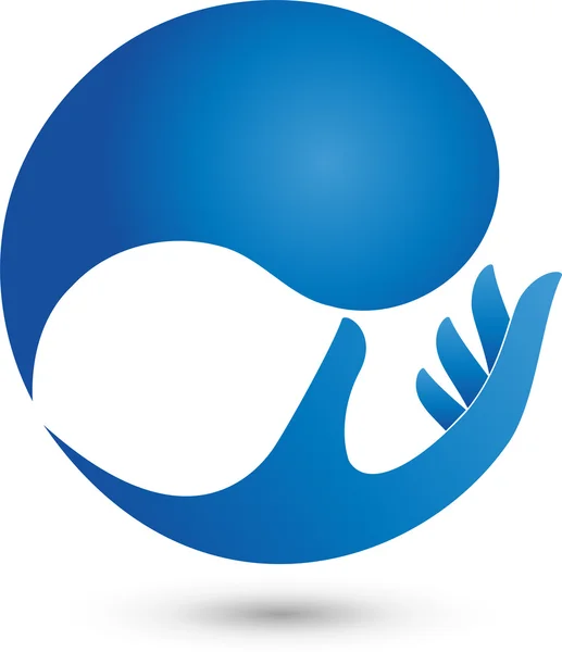 Tangan dan Wassertrofen, Logo, Wasser, Tangan - Stok Vektor