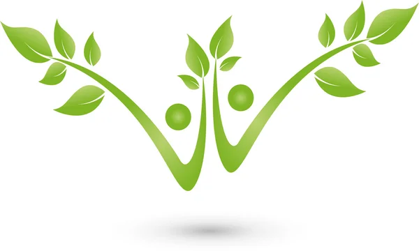 Zwei Personen als Pflanze, Heilpraktiker, Menschen, Logo - Stok Vektor