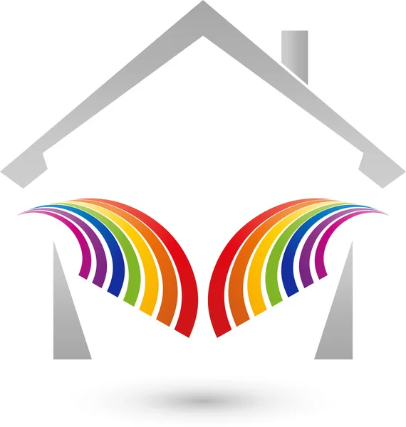 Haus, Farbig, Maler, Logo - Stok Vektor