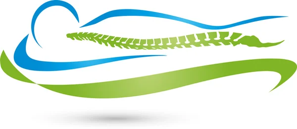 Espalda, columna vertebral, ortopedia, Logo — Vector de stock