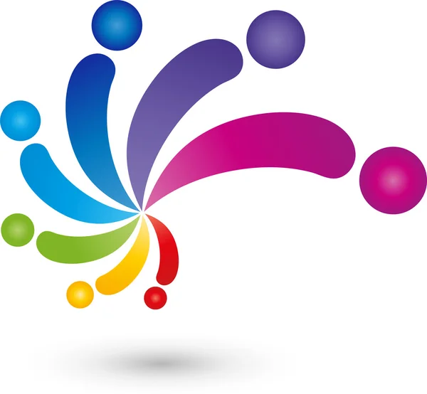 Spirale, Menschen, farbig, Maler, Logo - Stok Vektor