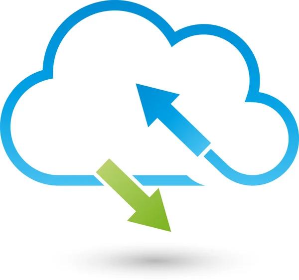 Cloud computingu, Wolke, Internet, Netzwerk — Stockový vektor