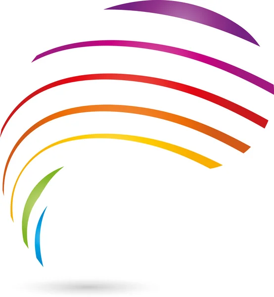 Logo Spiral, Multimedia, berwarna - Stok Vektor