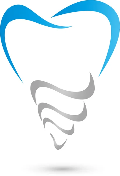 Dental implant, diş, diş hekimi, Logo, implant — Stok Vektör