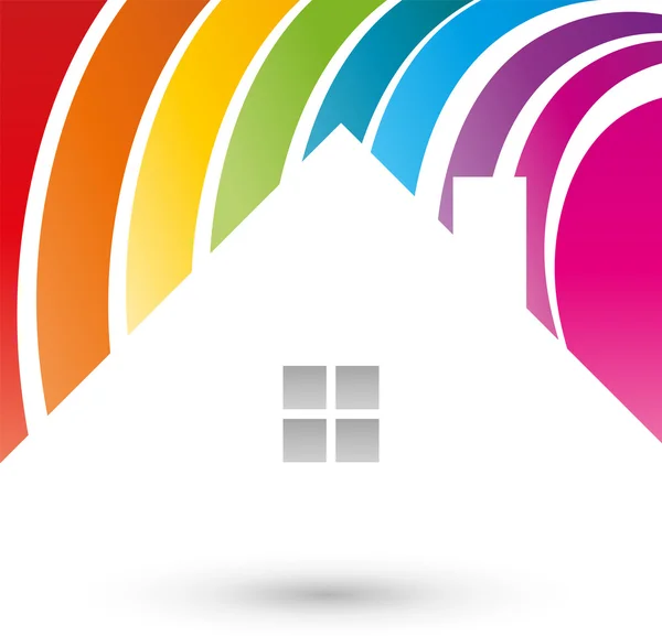 Rumah, warna, pelukis, Logo - Stok Vektor