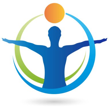 İnsan hareket halinde, fitness, sağlık, logo