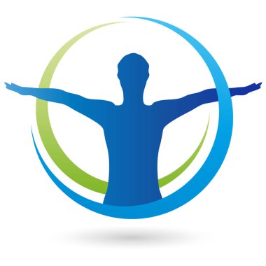 İnsan hareket halinde, fitness, sağlık, logo