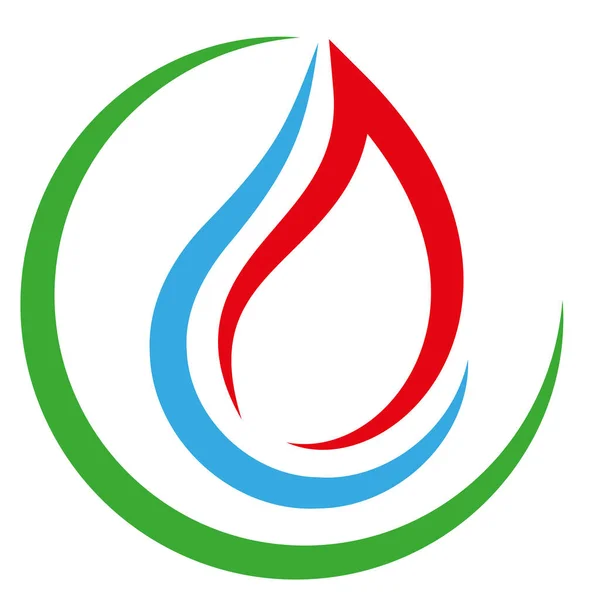 Air Flame Plumber Plumber Logo Ikon - Stok Vektor