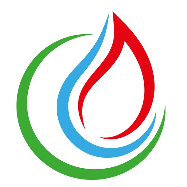 Water Vlam Loodgieter Loodgieter Logo Pictogram — Stockvector
