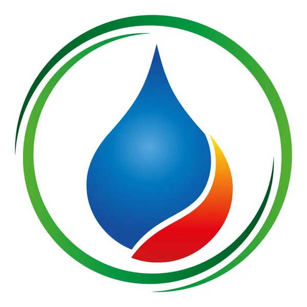 Voda Plamen Instalatér Instalatér Logo Ikona — Stockový vektor