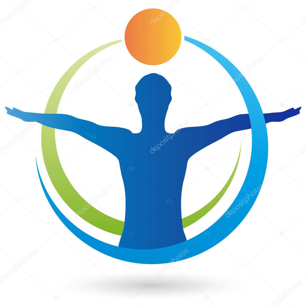 Human in motion, fitness, health, logo